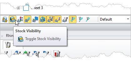 Location of the Toggle Stock Visibility Icon