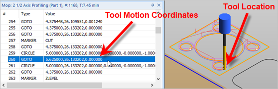 Previewing a GOTO Motion in the Toolpath Viewer