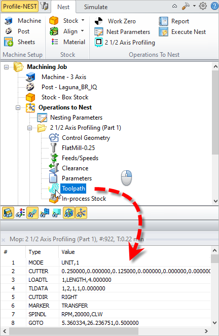 The Toolpath Viewer Displayed
