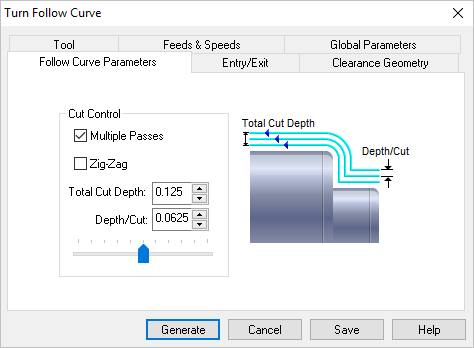 Dialog Box: Turn Follow Curve
