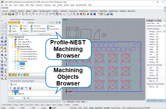 The Profile-NEST module running inside of Rhino