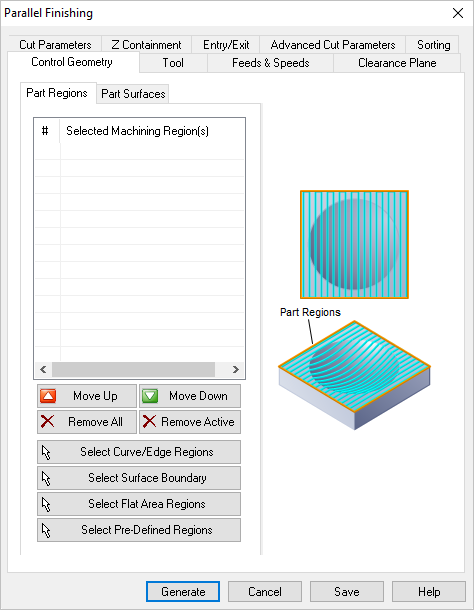 Dialog Box: Control Geometry Tab (Example)