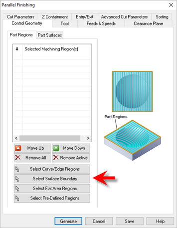 Surface Boundary button