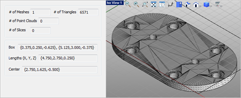 Information about the converted Mesh is displayed in the VisualCAM Browser