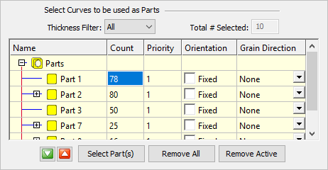 Count for Parts