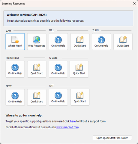 Learning Resources Dialog