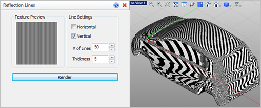 Command Options with Reflection Lines Displayed