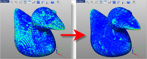 Before & After results of using Smooth Mesh