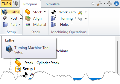 Locating the Machine Tool Setup Command