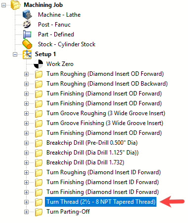 The TURN Threading operation is next to the last operation performed