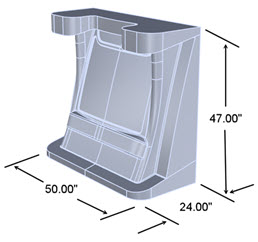 The RhinoCAM part geometry and basic dimensions.
