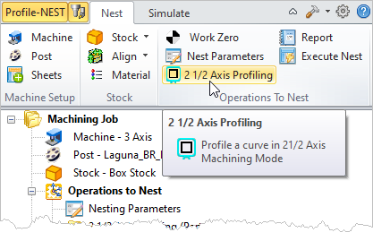 2½ Axis Profiling Menu Item