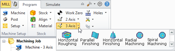 3 Axis Operations Menu