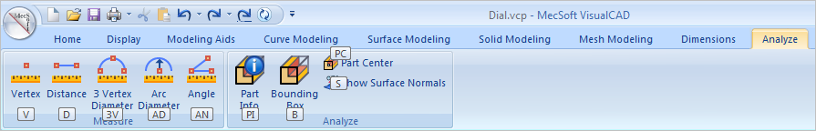 Preset <Alt> Keys: Analyze Ribbon Bar