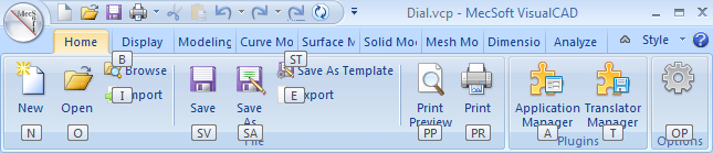 Preset <Alt> Keys: Home Ribbon Bar