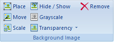 Background Image Pane, Modeling Aids Ribbon Bar