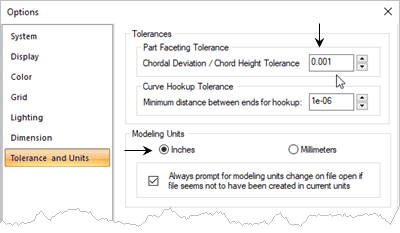 System Options Dialog