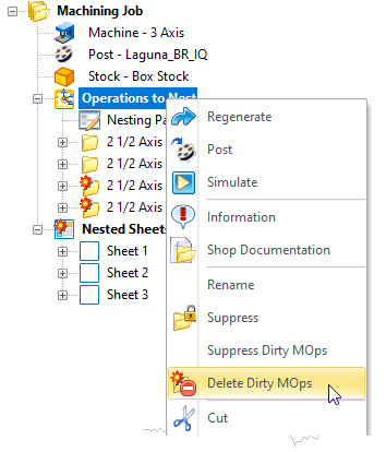 Delete all Dirty MOps