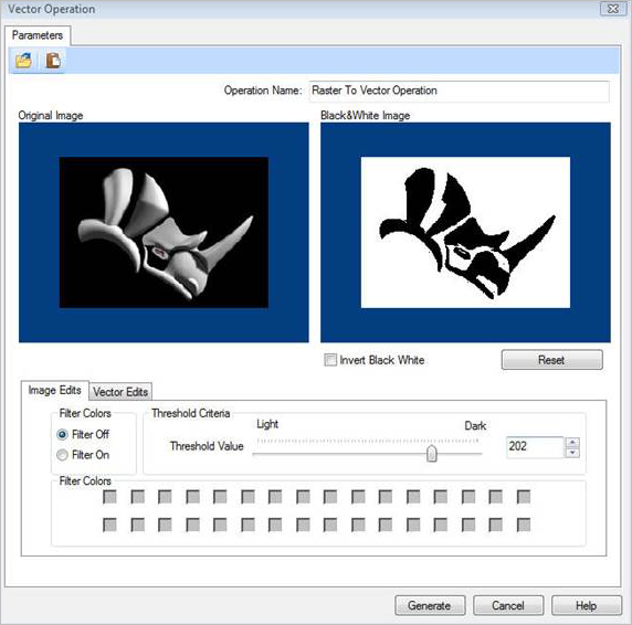 Dialog Box: Vector Operation