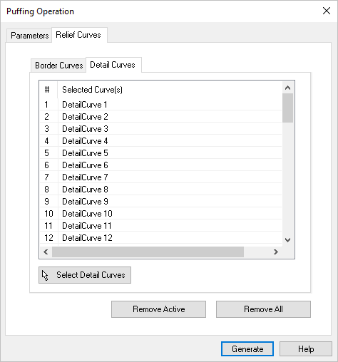 Dialog Box: Puffing Operation, Relief Curves, Detail Curves tab