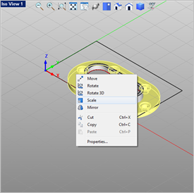 RMB menu - geometries are selected
