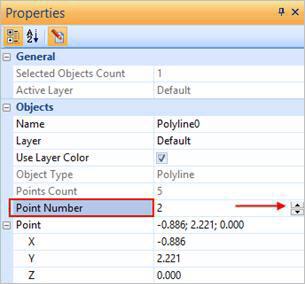 Properties tab - Point Number 2
