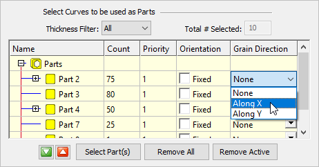 Grain Direction for Parts