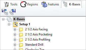 The Machining Objects (MObs) Browser, K-Bases Tab