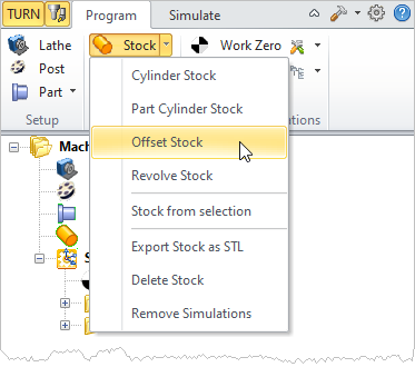 Offset Stock Menu Item
