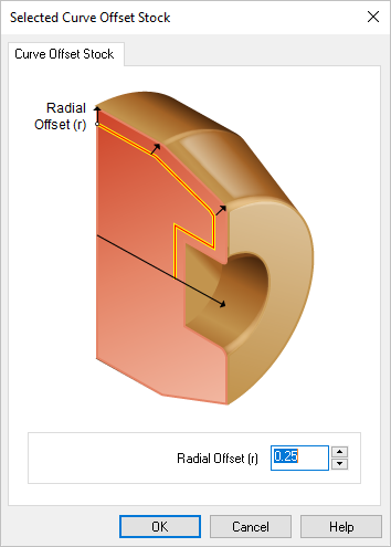 Dialog Box: Selected Curve Offset Stock