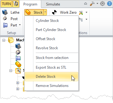 Delete Stock Menu Item