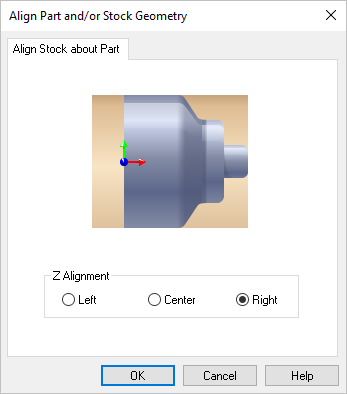 Dialog Box: Align Part and Stock Geometry