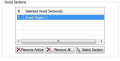 Avoid Sections, Global Parameters tab of Turn Operations dialog box