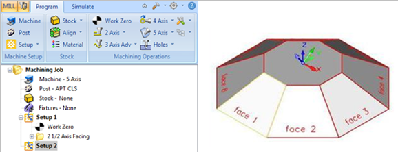 Create a new Setup using Set CSYS Setup and under Align to Geometry use Select Surface and pick Face 1 and Click OK