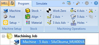 Machine Tool Definition is now displayed under Machining Operations Browser