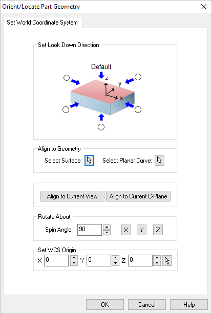 Dialog Box: Orient Geometry