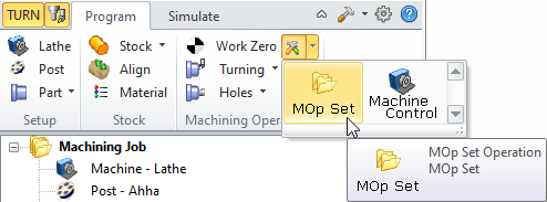 Machining Operation Set (MOp Set) Menu Item