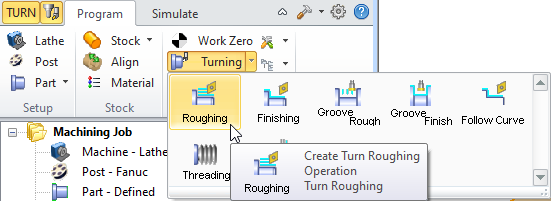 Turn Roughing Menu Item