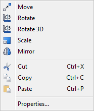 Right-click Meu for Geometry Regions
