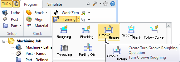 Turn Groove Roughing Menu Item