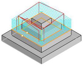 Roughing Toolpath generated for the Flat Area Feature
