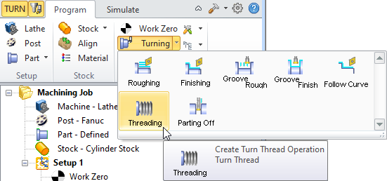 Turn Threading Menu Item