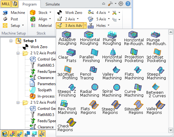 3 axis Machining Region Methods