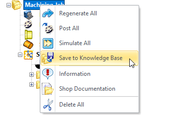by right click on Machining Operations