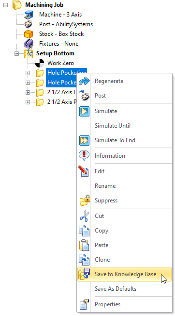 Right click on Selected MOps