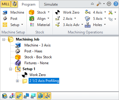 The operation is now available under Machining Browser