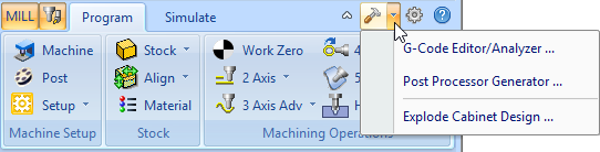 CAM System Utilities Menu Item - Premium Configuration shown