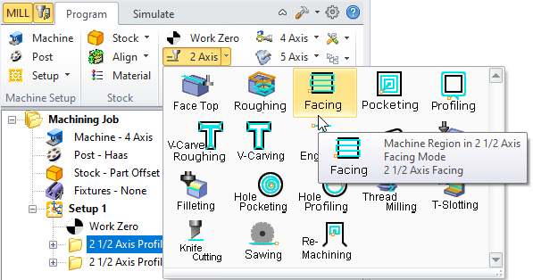 2½ Axis Facing Menu Item - Premium Configuration Shown