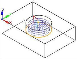Feature/Region at Bottom - Toolpath