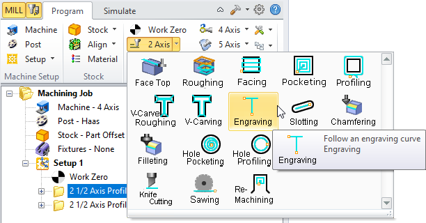 2½ Axis Engraving Menu Item